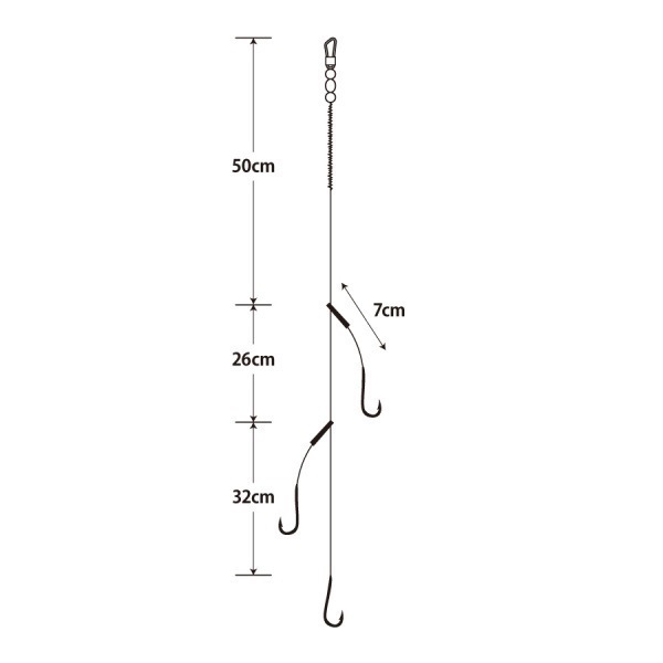 投げ釣り仕掛5枚組 2本針/3本針 